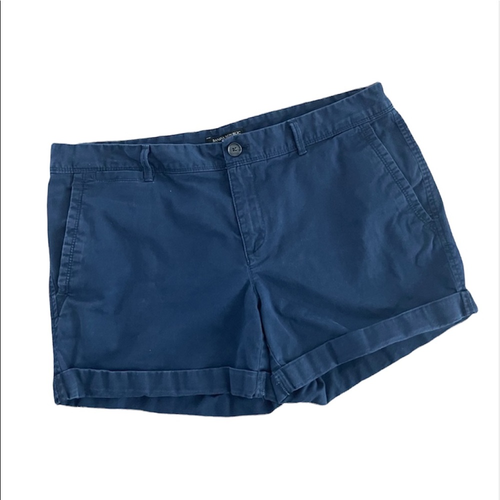 Banana Republic City Boyfriend Navy Cotton Shorts